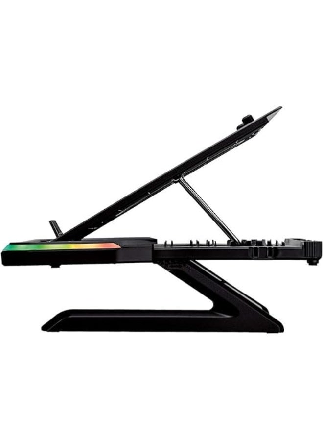 SureFire Portus X1 Gaming Laptop Stand, Notebook Stand Height Adjustable with RGB Lighting, Holder for Laptops with 10, 17.3 Inches, Tablet Risers with Ventilation for the Desk - Image 3