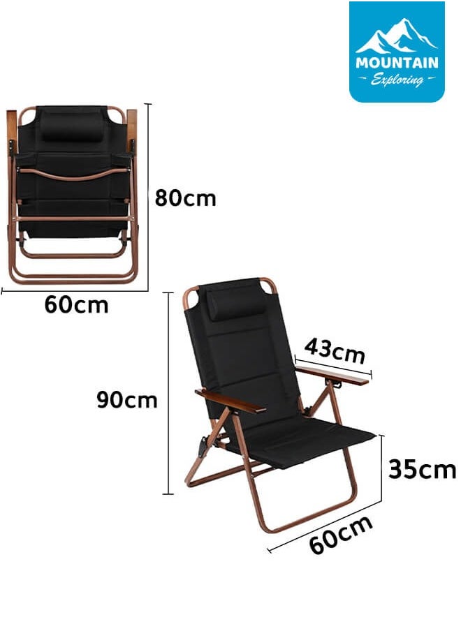 Adjustable Backrest Indoor and Outdoor Chair, Foldable, with Wooden Armrests, Padded Headrest, and Sturdy Metal Frame - pzsku/Z5DA39CDCAD186E3CD14EZ/45/_/1739003259/1b94b0e1-bf0e-45bc-8a06-4e44360d740b