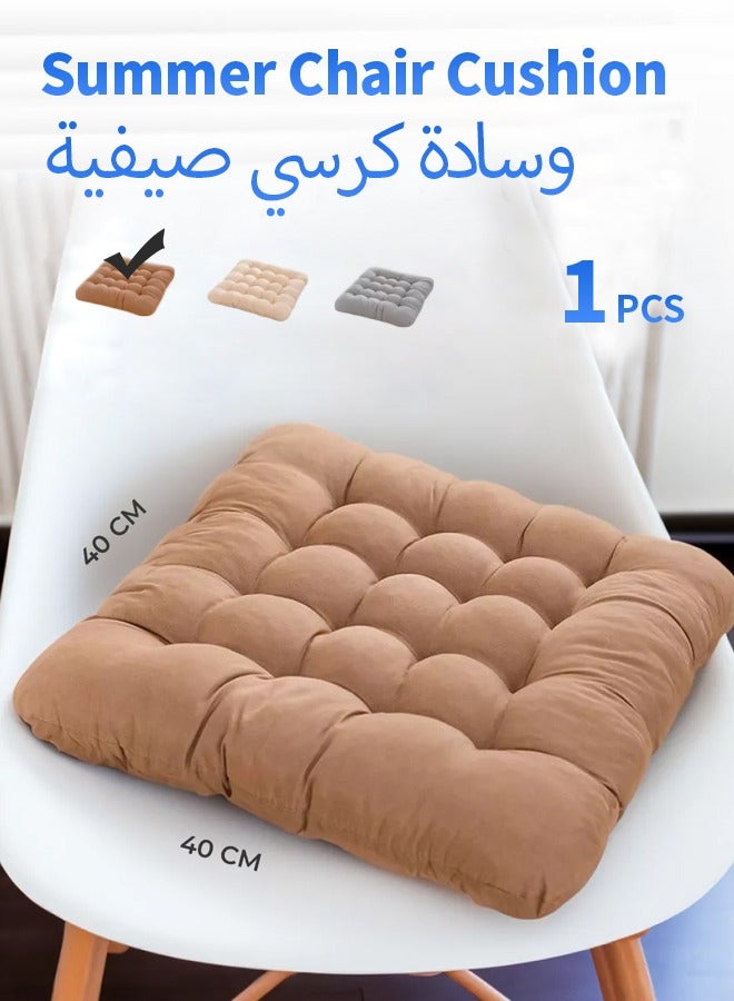 Square Seat Cushion, Tufted Thicken Pillow Seat Corduroy Chair Pad Tatami Floor Cushion for Yoga Meditation Living Room Balcony Office Outdoor, 40x40CM - Image 1