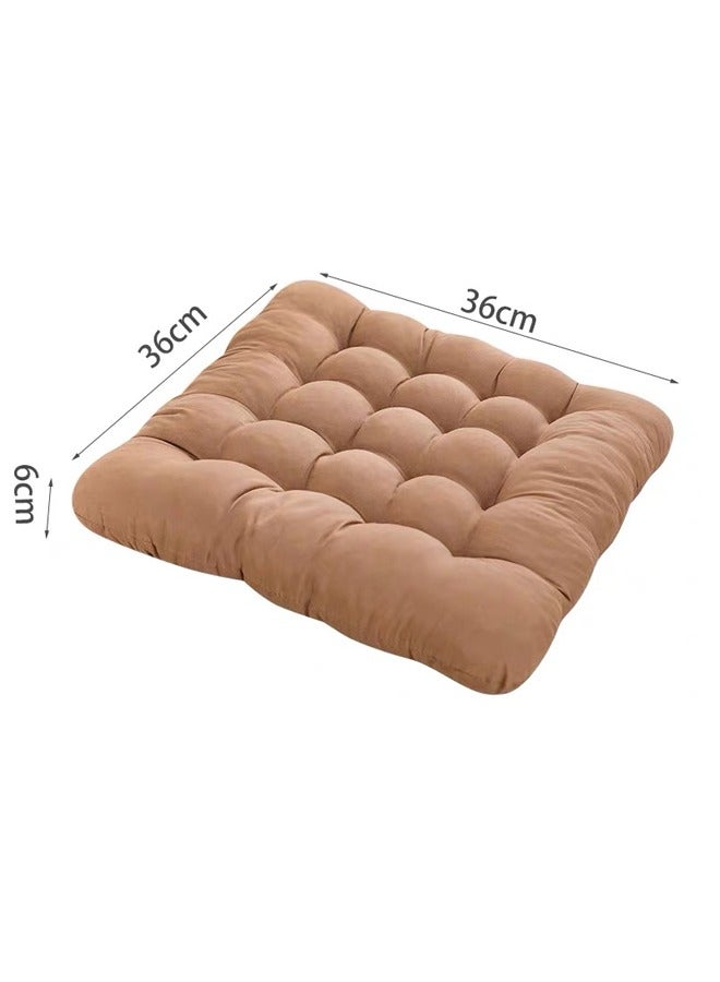 Square Seat Cushion, Tufted Thicken Pillow Seat Corduroy Chair Pad Tatami Floor Cushion for Yoga Meditation Living Room Balcony Office Outdoor, 40x40CM - Image 2