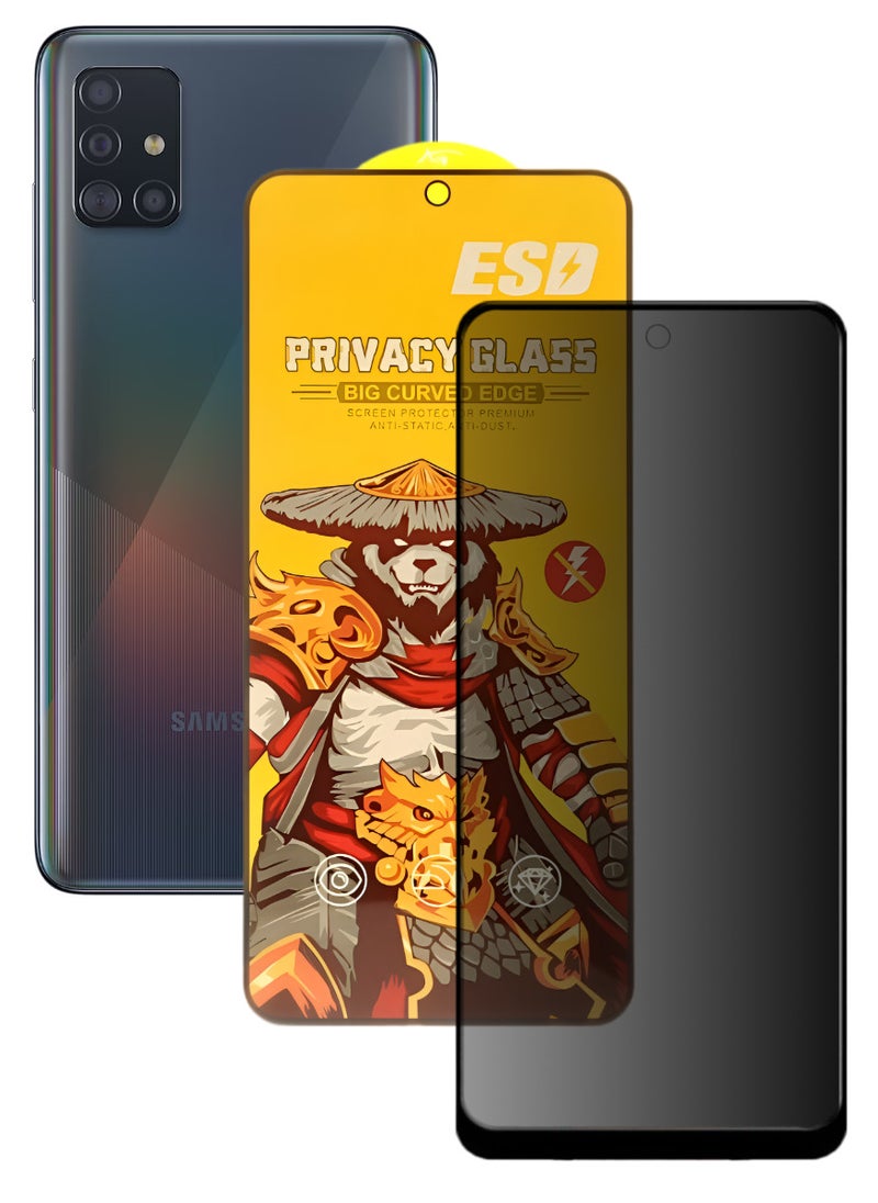 ESD Tempered Dustproof Privacy Glass Screen Protector Compatible For Samsung Galaxy A51 - Image 1