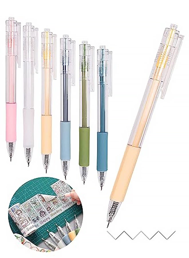 مجموعة أدوات تقطيع ورقية مكونة من 6 قطع، قلم تقطيع ورقي متعدد الاستخدامات قابل للسحب، دقيق، مناسب للمدرسة والمنزل، أدوات نحت ورقية متعددة الاستخدامات لأعمال الحرف اليدوية وسجل القصاصات. - Image 1