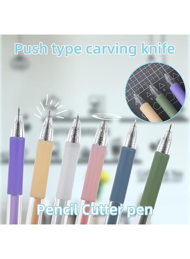 مجموعة أدوات تقطيع ورقية مكونة من 6 قطع، قلم تقطيع ورقي متعدد الاستخدامات قابل للسحب، دقيق، مناسب للمدرسة والمنزل، أدوات نحت ورقية متعددة الاستخدامات لأعمال الحرف اليدوية وسجل القصاصات. - Image 5