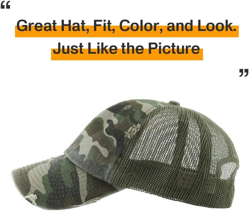 KBETHOS Vintage Washed Distressed Cotton Dad Hat Baseball Cap Adjustable Polo Trucker Unisex Style Headwear - Image 5