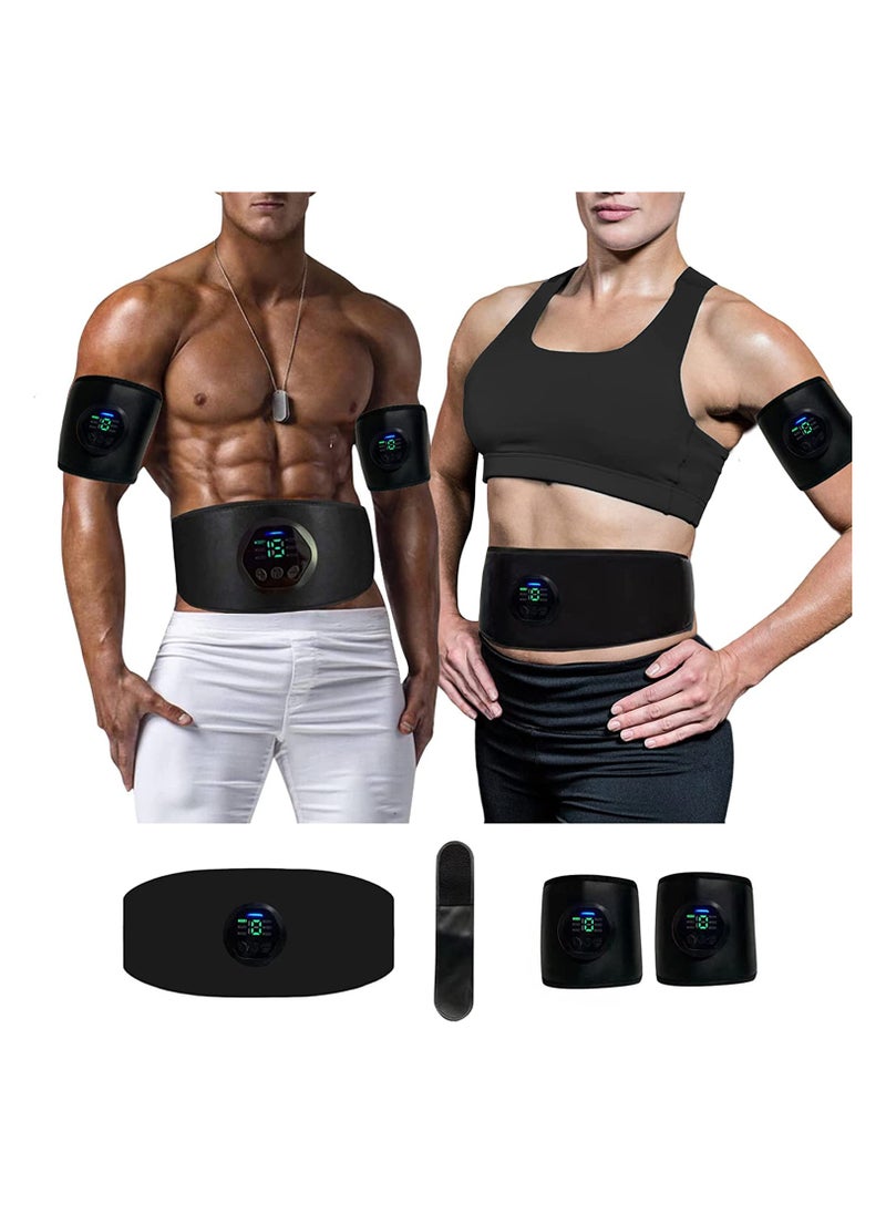 SYOSI - ABS Stimulator - Ab Machine, EMS Muscle Stimulator, Abdominal Training Belt Workout Portable Abs Stimulator, Home Office Fitness Workout Equipment (Black） - Image 1