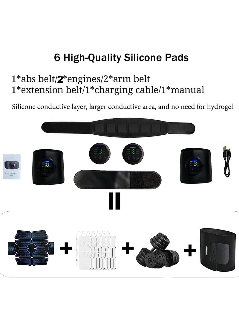 SYOSI - ABS Stimulator - Ab Machine, EMS Muscle Stimulator, Abdominal Training Belt Workout Portable Abs Stimulator, Home Office Fitness Workout Equipment (Black） - Image 1
