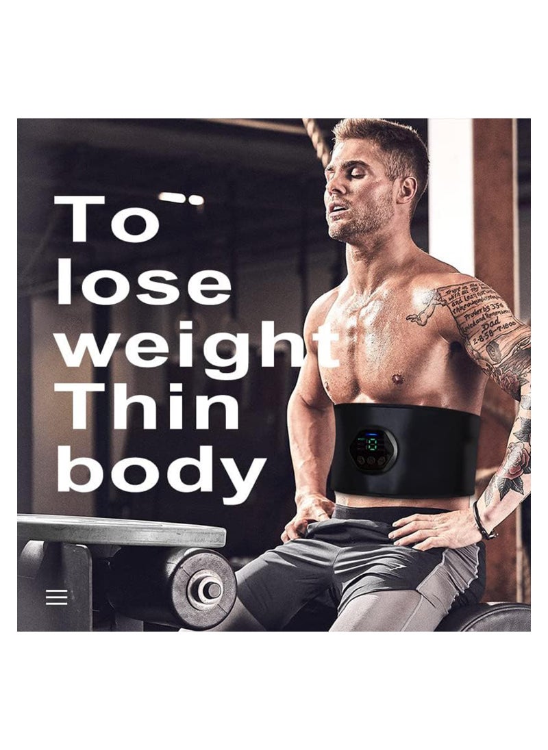 SYOSI - ABS Stimulator - Ab Machine, EMS Muscle Stimulator, Abdominal Training Belt Workout Portable Abs Stimulator, Home Office Fitness Workout Equipment (Black） - Image 1
