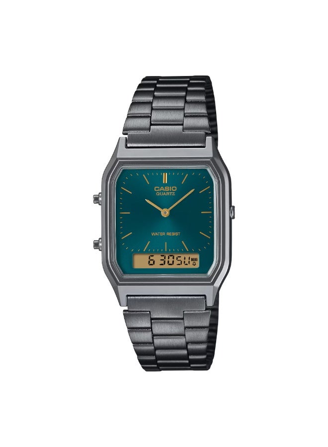 Casio Vintage Analog Digital Watch, Green Sunray Dial, AQ-230EGG-3ADF