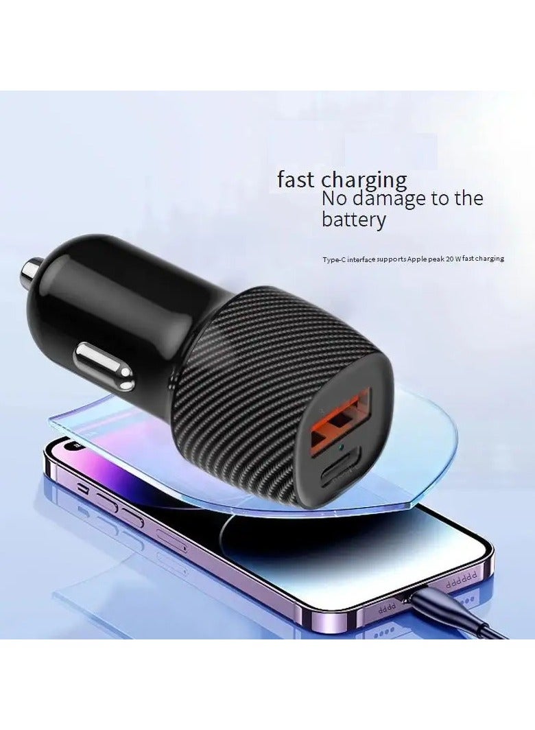 JEEJPV New fiber pattern car charger fully compatible with A+C48W fast charger car charger QC3.0 car charger  - Image 3