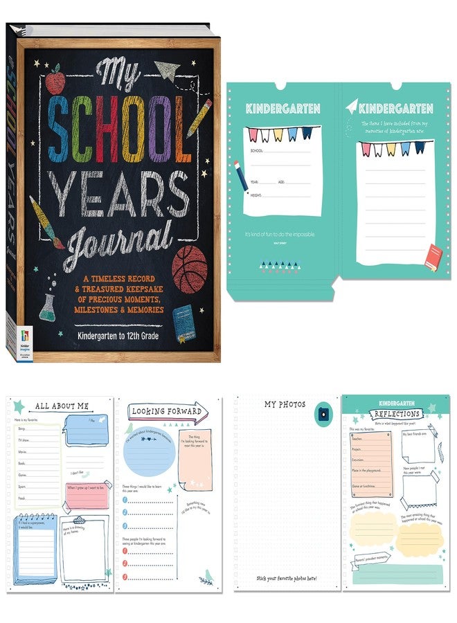 هينكلر: مذكرات سنوات دراستي - حفظ ذكريات الأطفال من الروضة إلى الصف الثاني عشر، وتخزين الشهادات والميداليات، مع مخطط للطول - Image 3