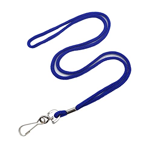 HOSL 100 Pack Badge Lanyard Office Lanyard ID Card Business Card Lanyards Students Employee Lanyards Round 36" With Swivel Hook (Blue) - Image 1