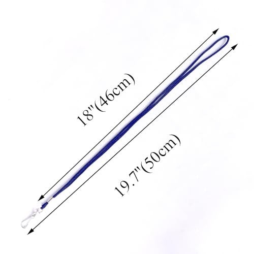 HOSL 100 Pack Badge Lanyard Office Lanyard ID Card Business Card Lanyards Students Employee Lanyards Round 36" With Swivel Hook (Blue) - Image 5