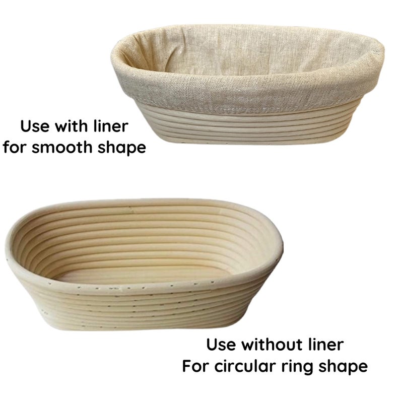 RoEsha 10 Inch Oval Bread Banneton Proofing Basket Set of 2, Sourdough Proofing Basket kit for Artisanal Baking â€“ Bread Making Tools For Professional & Home Bakers (10 inch oval- 2 pack) - Image 3