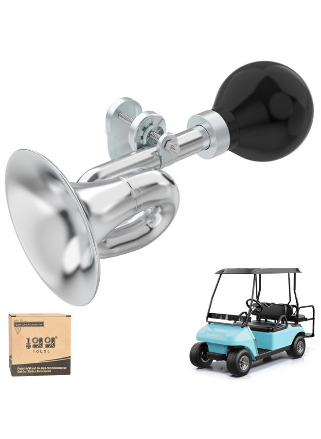 10L0L Golf Cart Bugle Horn, Retro Chrome Snail Air Horn for Yamaha, EZGO, Club Car | Loud & Classic Safety Horn | Universal Fit for Golf Carts, Bikes, Boats | Stainless Steel & Weatherproof - Image 1