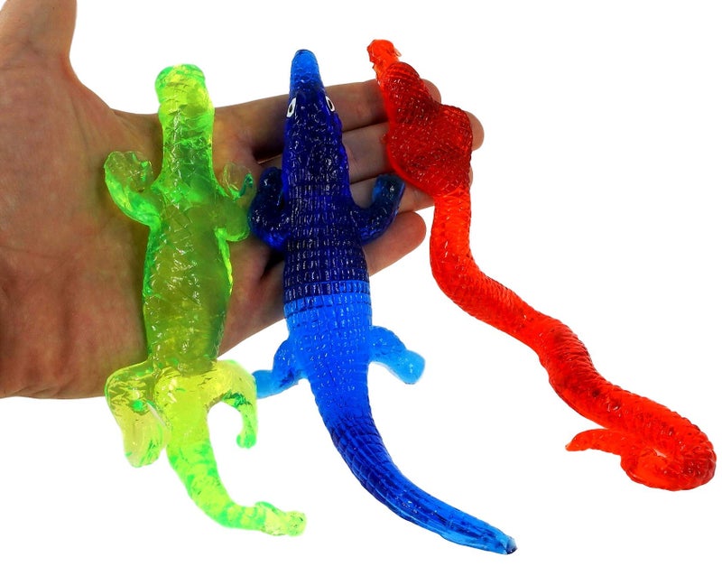 JA-RU Super Stretchy Sticky Reptiles Snake, Lizard & Alligator (3 Units Assorted) Prank Squishy Sticky Toy Party Favors Toy for Kids, Pinata Filler, Bulk Toys, Snap Hand Like Fidget Toy. 429-3A - Image 4