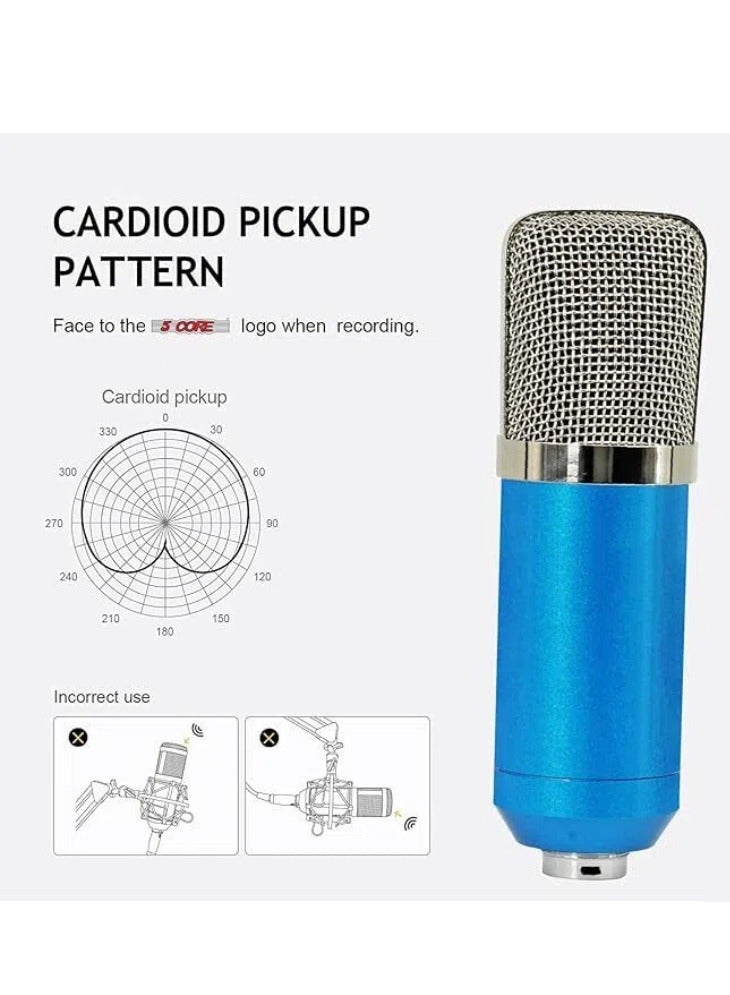 Arabest Condenser Microphone, Hanging Condenser Microphone Set, Professional Studio Recording Mic, with Touch Mute and Volume Control for Gaming, Streaming, Podcast, YouTube, Tiktok, Recording, (Blue) - Image 2