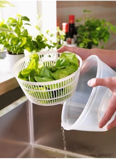 Festive Gallery Salad Spinner Green/White 22x22x13cm  - Image 3