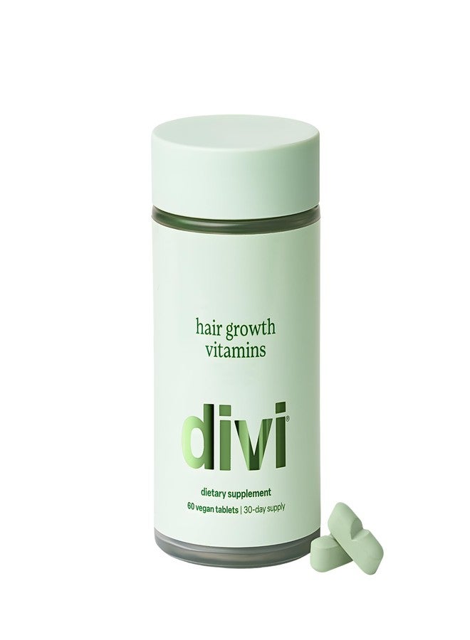 Divi Hair Growth Vitamins for Women and Men - Made with Clean, Vegan, and Science-Backed Ingredients - Promotes Hair Growth, Reduces Shedding, Boosts Thickness and Fullness - 30 Day Supply, 60 Count - Image 1