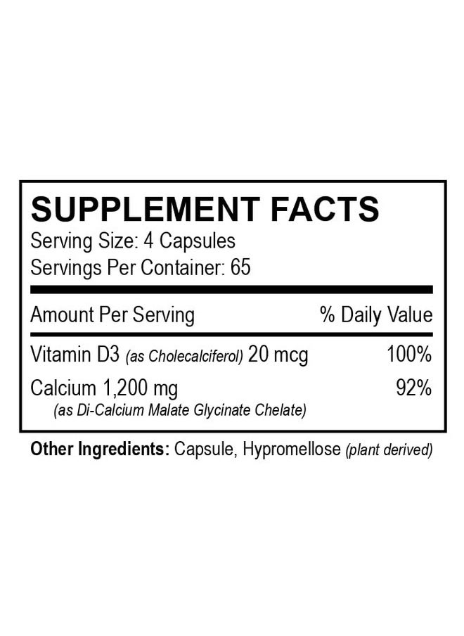 Vita4Life - 300 Mg Calcium Malate Chelate Lusvitamin D3 Support 260 Count - Image 1