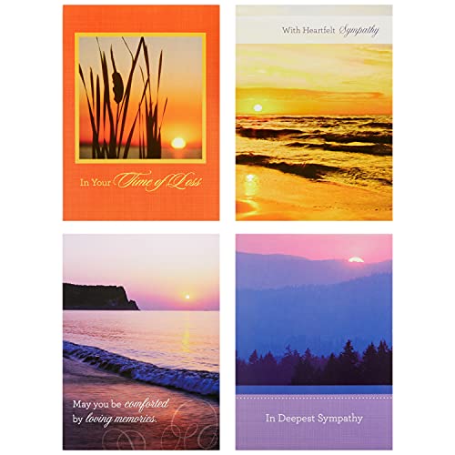 Paper Craft IG75109-RE Religious Sympathy Card Assortment Box with Envelopes, 12 Cards, 4.75'' W x 6.5'' H, Sunset Photography - Image 3