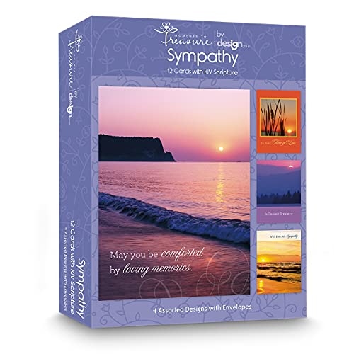 Paper Craft IG75109-RE Religious Sympathy Card Assortment Box with Envelopes, 12 Cards, 4.75'' W x 6.5'' H, Sunset Photography - Image 2