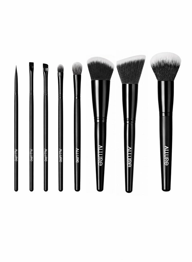 Allure Premium Makeup Brush Set of 8 with Holder – Face & Eye Brushes (Sponge-Free) - Image 4
