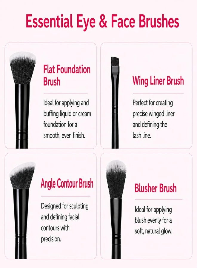 Allure Premium Makeup Brush Set of 8 with Holder – Face & Eye Brushes (Sponge-Free) - Image 5
