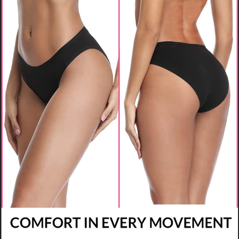 SNM Apparels Cotton Underwear for Women (7-Pack Black, Small) - Image 3
