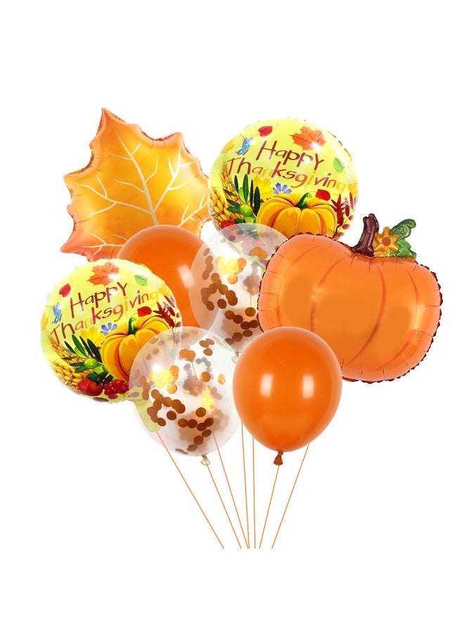 مجموعة بالونات حفلات عيد الشكر - بالونات احتفالية لاحتفالات الخريف وديكورات حفلات منزلية - Image 1