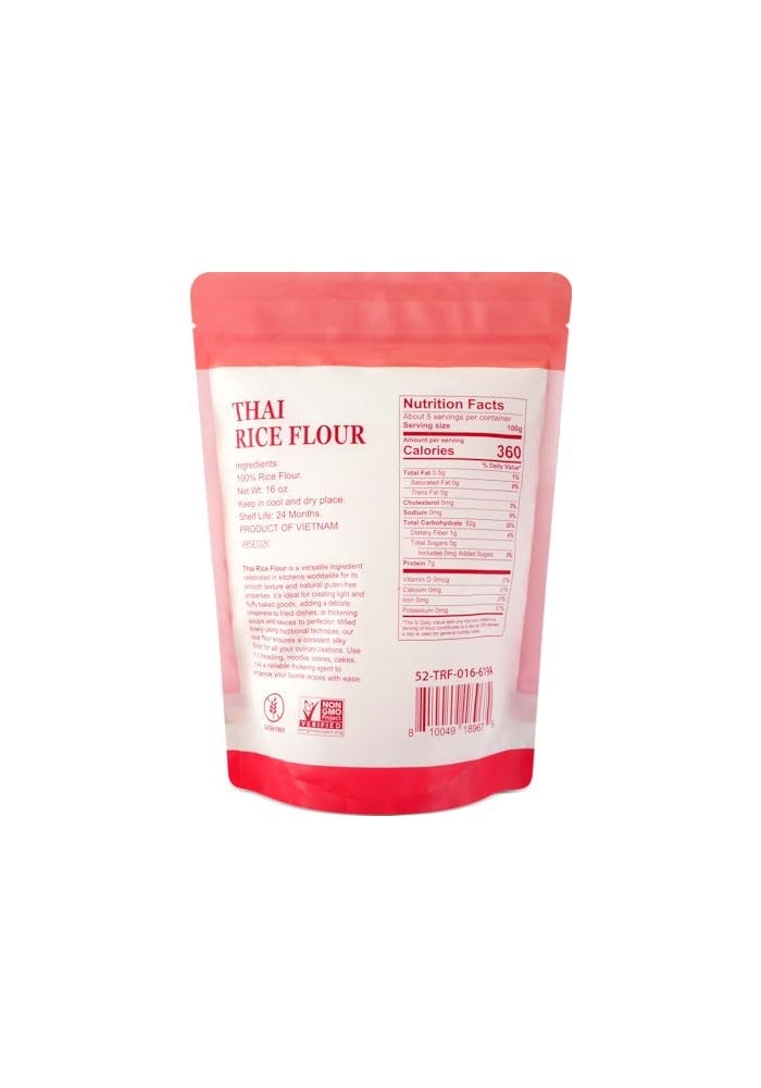 52USA Thai Rice Flour 16 Ounce Basic 1 Pound Pack of 1 Rice Flour for Baking or Cooking Product of THAILAND All Natural White Rice Flour Vegan - Image 5