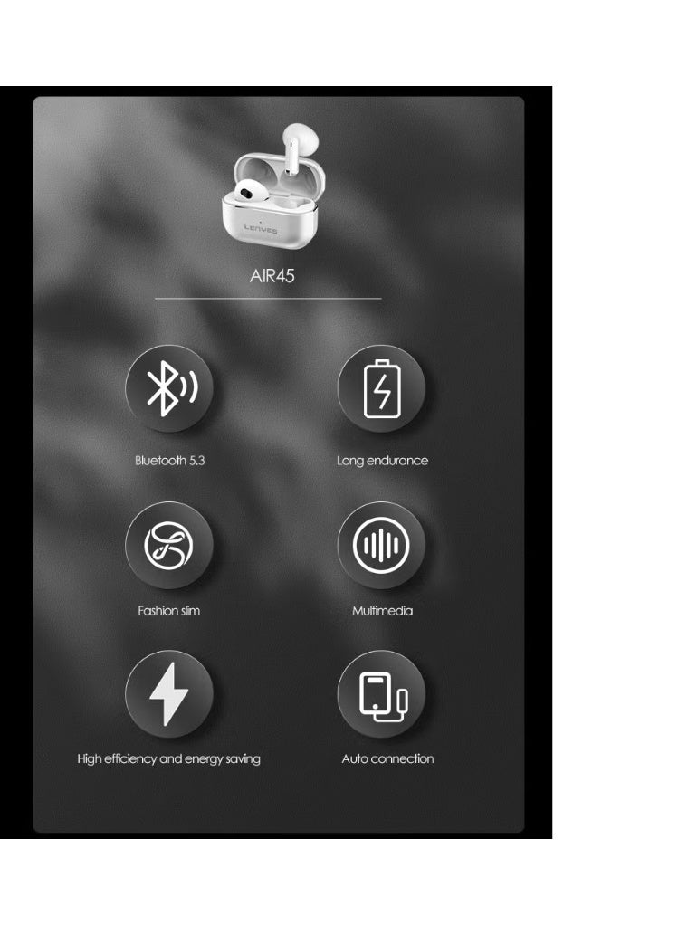 LENYES AIR-45 True Wireless Bluetooth 5.3 Earbuds with Hi-Fi Sound - Image 3