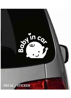 بي بي اس  ترادنج لافتة سيارة Baby on Board للنافذة الخلفية للسيارة، علامات سيارة عاكسة للضوء، علامة تحذير لسلامة الأطفال تناسب عالمي، قطعتان من ملصقات مقاومة للماء للأطفال على اللوحة (أسود)  - Image 2
