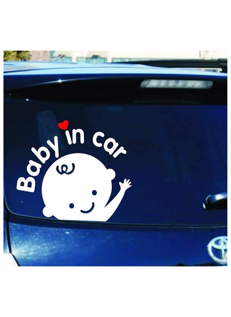 PPS TRADING Baby on Board Car Sign for Car Rear Window, Reflective Vehicle Car Signs, Kids Safety Warning Sign Universal Fit, 2 Pcs Baby On Board Waterproof Stickers (Black)  - Image 3