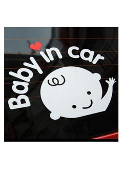 بي بي اس  ترادنج لافتة سيارة Baby on Board للنافذة الخلفية للسيارة، علامات سيارة عاكسة للضوء، علامة تحذير لسلامة الأطفال تناسب عالمي، قطعتان من ملصقات مقاومة للماء للأطفال على اللوحة (أسود)  - Image 4