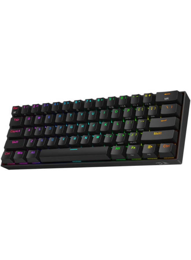 ريدراجون K530 Pro Draconic 60% لوحة مفاتيح ميكانيكية RGB لاسلكية، بلوتوث/2.4 جيجا هرتز/سلكية 3 أوضاع 61 مفتاحًا لوحة مفاتيح ألعاب مدمجة مع مقبس قابل للتبديل بنسبة 100%، ثنائي الفينيل متعدد الكلور مثبت على لوحة التعديل الحر ومفتاح بني ملموس - Image 4