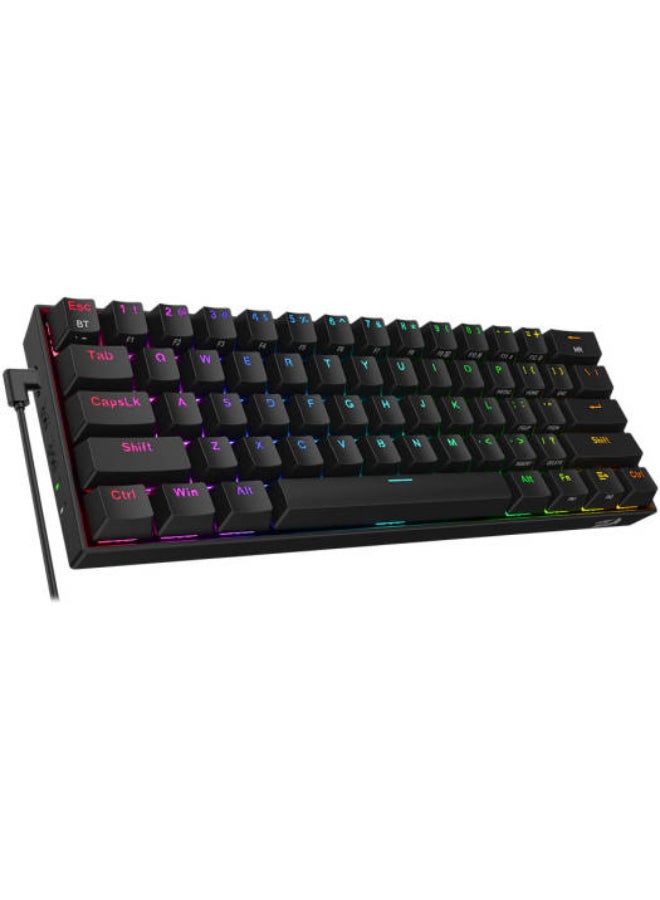 ريدراجون K530 Pro Draconic 60% لوحة مفاتيح ميكانيكية RGB لاسلكية، بلوتوث/2.4 جيجا هرتز/سلكية 3 أوضاع 61 مفتاحًا لوحة مفاتيح ألعاب مدمجة مع مقبس قابل للتبديل بنسبة 100%، ثنائي الفينيل متعدد الكلور مثبت على لوحة التعديل الحر ومفتاح بني ملموس - Image 3