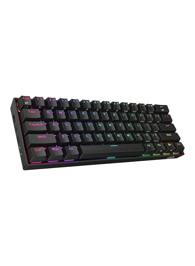 Redragon Draconic Pro K530 61-Key 60% Mechanical Gaming Keyboard, RGB Backlit, Outemu Brown Tactile Switches, Hot-Swappable Keys, Bluetooth 5.0 / 2.4GHz Wireless / USB-C Wired Tri-Mode Connection, Rechargeable Battery | K530RGB PRO RED - Image 1
