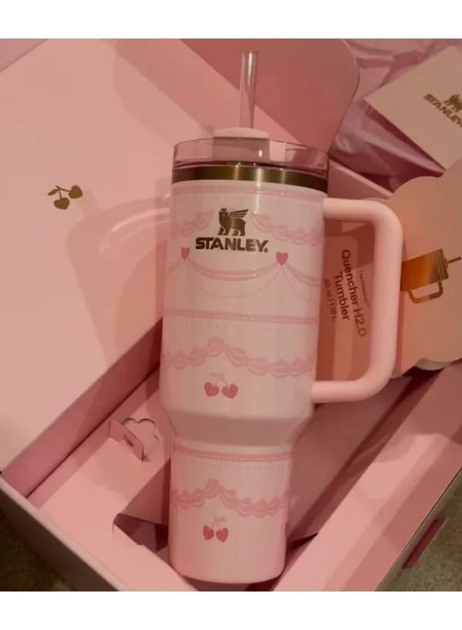 Stanley The X LoveShackFancy Holiday Quencher,Stainless Steel Vacuum Insulated Tumbler with Lid and Straw for Water, Iced Tea or Coffee, Smoothie and More 40 OZ, Presented in Elegant Gift-Ready Packaging - Image 5
