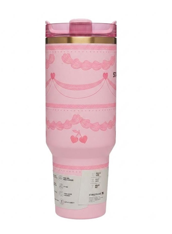 Stanley The X LoveShackFancy Holiday Quencher,Stainless Steel Vacuum Insulated Tumbler with Lid and Straw for Water, Iced Tea or Coffee, Smoothie and More 40 OZ, Presented in Elegant Gift-Ready Packaging - Image 2