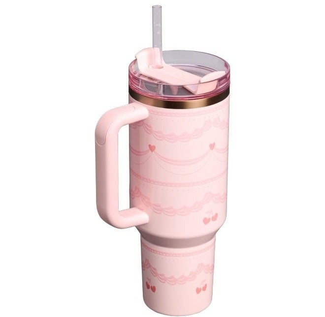 Stanley The X LoveShackFancy Holiday Quencher,Stainless Steel Vacuum Insulated Tumbler with Lid and Straw for Water, Iced Tea or Coffee, Smoothie and More 40 OZ, Presented in Elegant Gift-Ready Packaging - Image 4