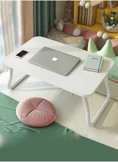 JANTENS Laptop Bed Tray Table, Foldable Laptop Bed Table, Portable Standing Desk, Foldable Laptop Tablet Table for Bed Sofa Floor (White)  - Image 1
