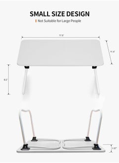 JANTENS Laptop Bed Tray Table, Foldable Laptop Bed Table, Portable Standing Desk, Foldable Laptop Tablet Table for Bed Sofa Floor (White)  - Image 2
