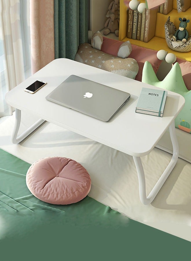 JANTENS Laptop Bed Tray Table, Foldable Laptop Bed Table, Portable Standing Desk, Foldable Laptop Tablet Table for Bed Sofa Floor (White) - Image 2