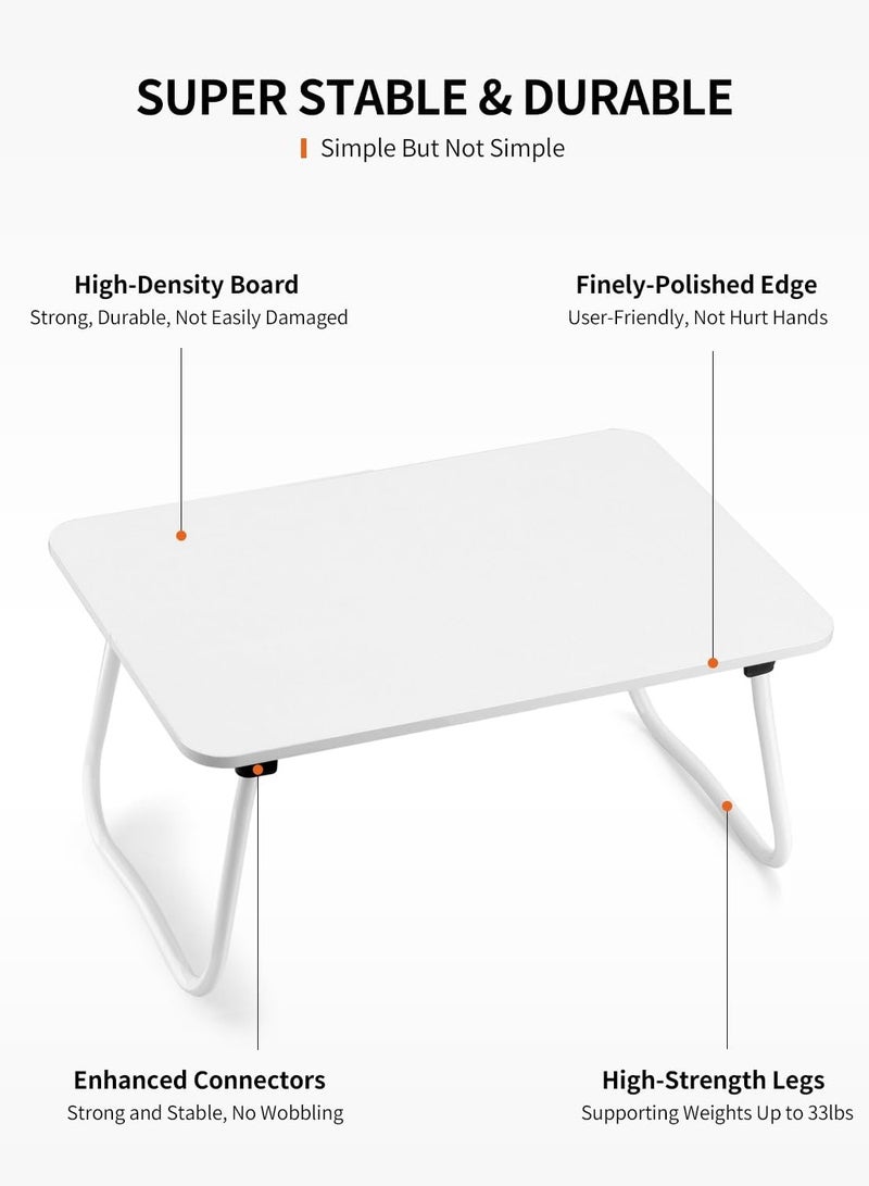 JANTENS Laptop Bed Tray Table, Foldable Laptop Bed Table, Portable Standing Desk, Foldable Laptop Tablet Table for Bed Sofa Floor (White) - Image 4
