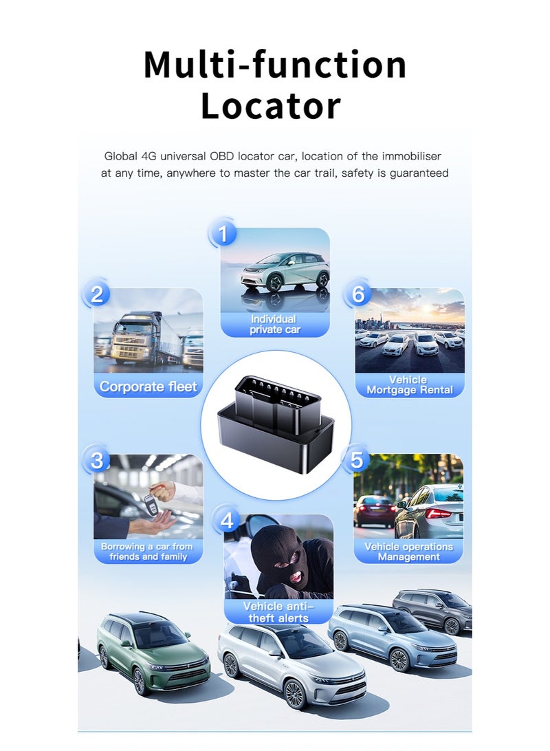 جهاز تتبع المركبات OBD 4G GPS، عرض سرعة السيارة في الوقت الفعلي، تتبع عالمي، توصيل وتشغيل، LBS BDS، تحديد الموقع الجغرافي، تنبيه تجاوز السرعة، تشغيل السجل، تحكم عن بعد عبر تطبيق، نظام تتبع ذكي مضاد للسرقة - Image 4