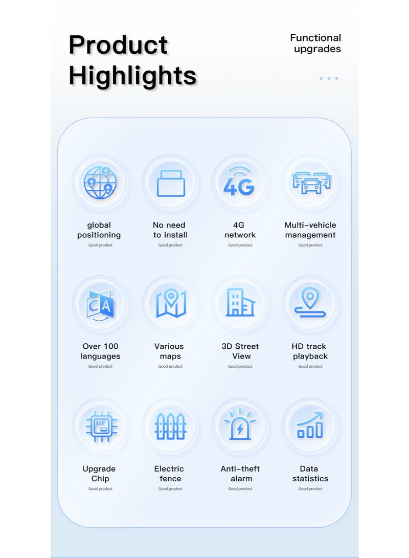 جهاز تتبع المركبات OBD 4G GPS، عرض سرعة السيارة في الوقت الفعلي، تتبع عالمي، توصيل وتشغيل، LBS BDS، تحديد الموقع الجغرافي، تنبيه تجاوز السرعة، تشغيل السجل، تحكم عن بعد عبر تطبيق، نظام تتبع ذكي مضاد للسرقة - Image 5