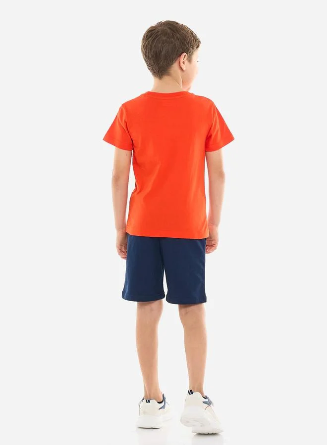 victor and jane Victor And Jane Boys Graphic Print Cotton T-Shirt and Shorts Set
