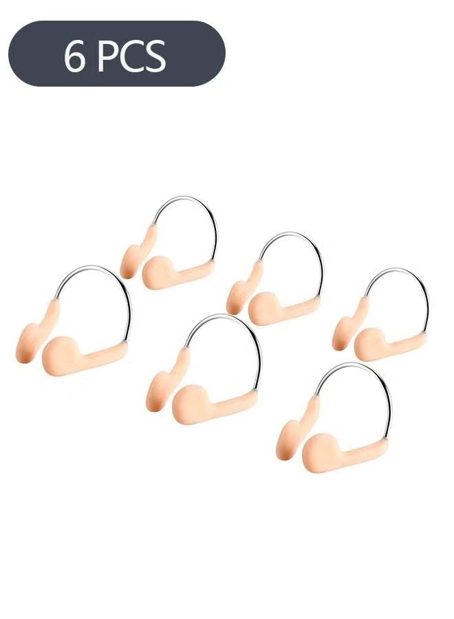 واي جيه 6 Piece Silicone الأنف مقابس السباحة الأنف كليب، واقي للماء التدريب الأنف حامي للبالغين الأطفال السباحة المنافسة - Image 1