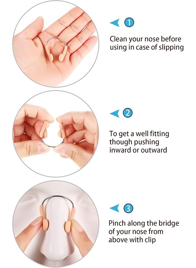 واي جيه 6 Piece Silicone الأنف مقابس السباحة الأنف كليب، واقي للماء التدريب الأنف حامي للبالغين الأطفال السباحة المنافسة - Image 4