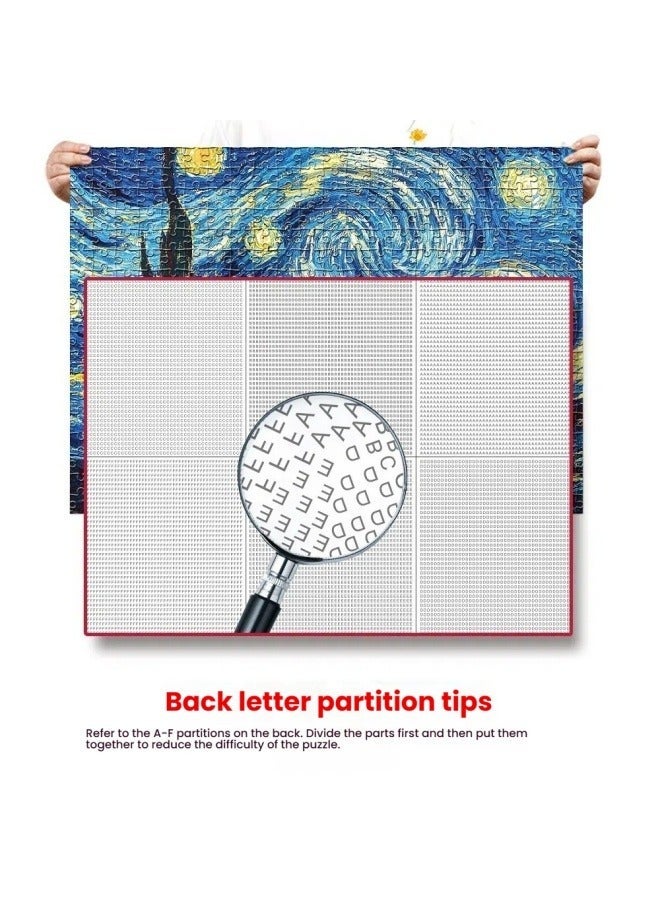 Jigsaw puzzle 1000 pieces of difficult oil painting Van Gogh starry sky landscape adult puzzle paper puzzle toy - Image 2